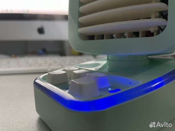 Мини вентилятор с увлажнителем, usb+акб