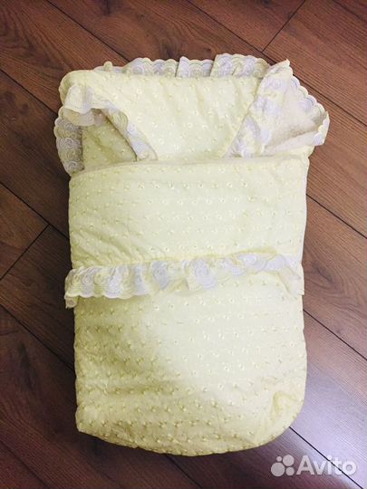 Меховой конверт с одеялом из овчины