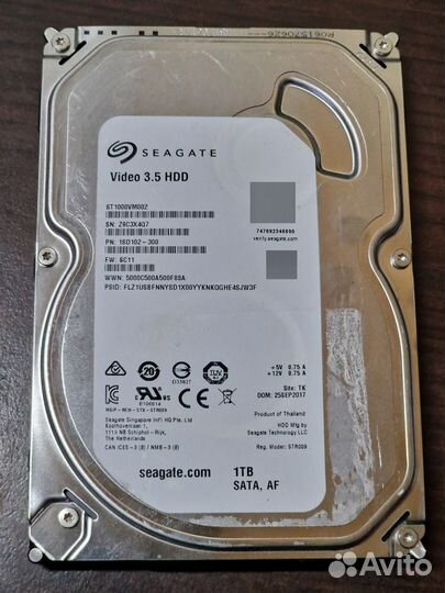 Жесткий диск Seagate 1 тб ST1000VM002, 3.5