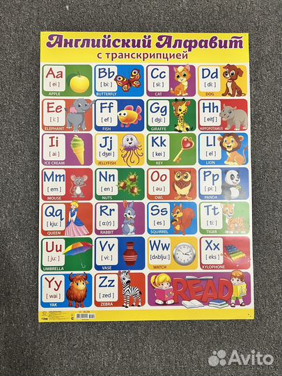Плакаты английский алфавит, таблица умножения