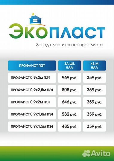 Профнастил пэт пластмас. от 19 шт., от завода (арт