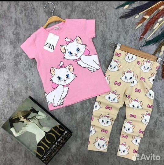 Комплект zara футболка + лосины(116-128)