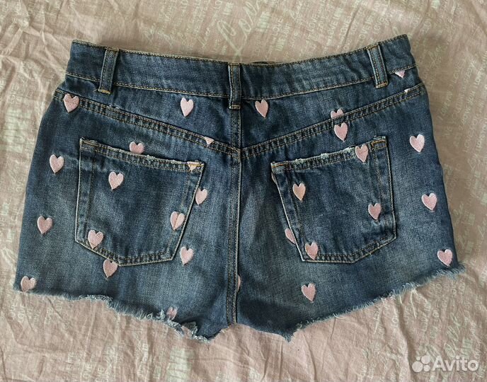 Шорты милые лолита сердечко каваи джинсовые