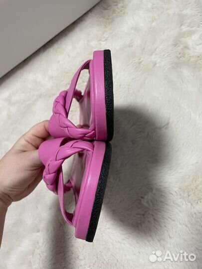 Сланцы розовые кожаные женские 39