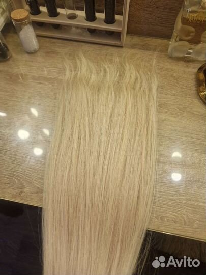 Волосы для наращивания блонд 50см