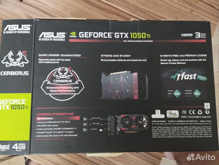 Видеокарта gtx 1050 ti 4gb Cerberus