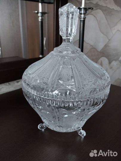 Ваза конфетница хрусталь
