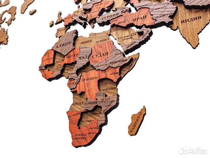 Деревянная карта мира Старый Оскол