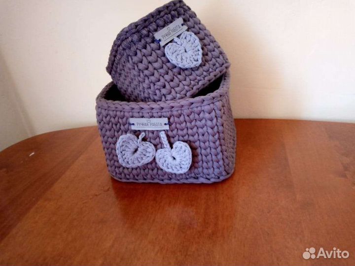 Корзины из трикотажной пряжи