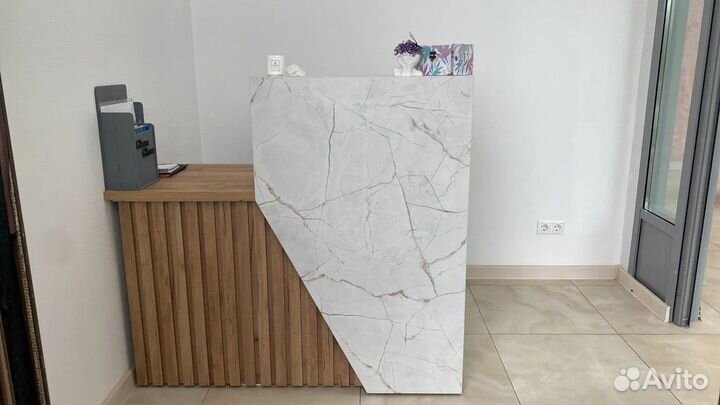 Ресепшн Анталия прямой Дуб Крафт золотой/Оникс №2