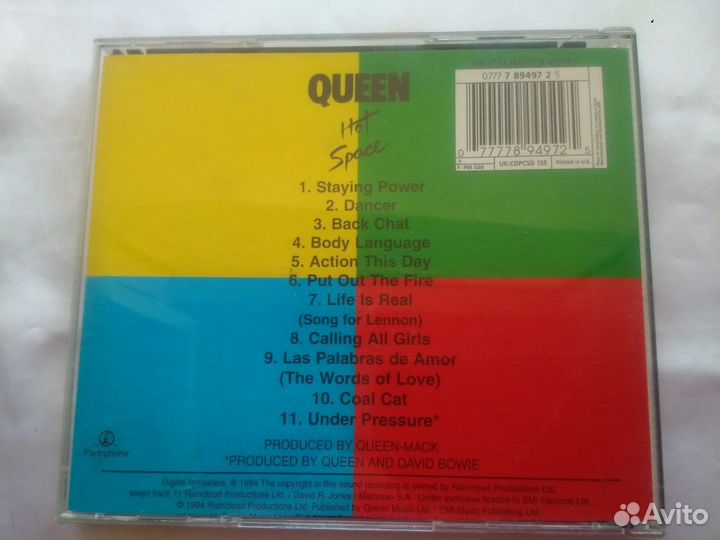 CD компакт-диск Queen Hot Space 1994 г. Made in UK