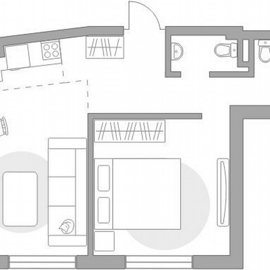 1-к. квартира, 44,7 м², 1/6 эт.