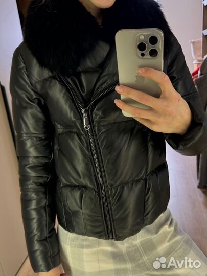 Кожаная куртка с мехом