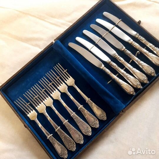 Десертные мельхиоровые приборы