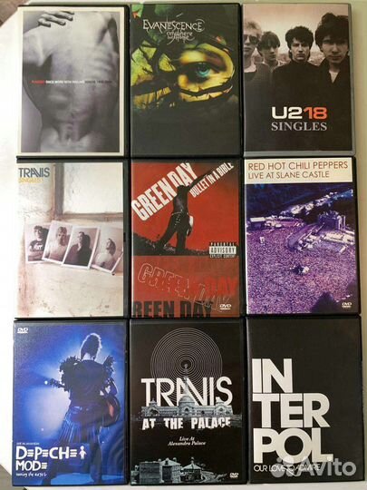 DVD U2/interpol/GreenDay/Placebo/Depeche Mode и др