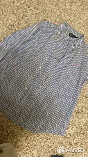 Синяя рубашка в линию