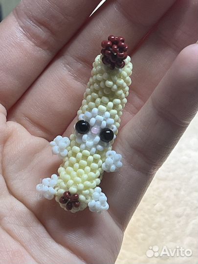 Амигуруми из бисера кот-банан