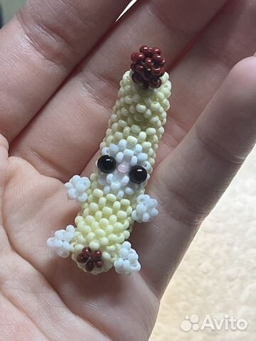 Амигуруми из бисера кот-банан