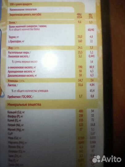 Детская смесь малютка