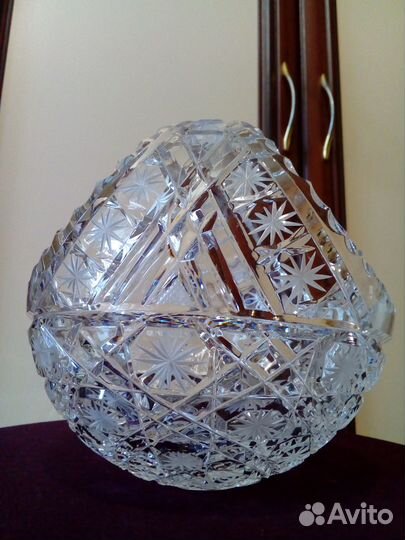 Ваза - шар СССР, 18 см, хрусталь