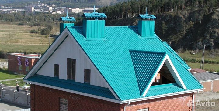 Металлочерепица RAL 5021 бирюзовый