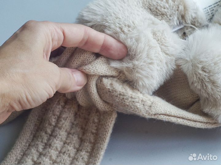 Меховая повязка на голову новая