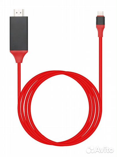 Кабель-переходник hdtv USB Type-C на hdmi Красный