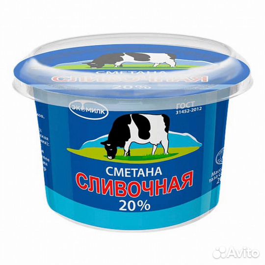 Сметана Экомилк Сливочная 200г