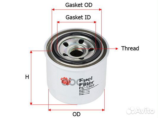 Фильтр топливный hino/kubota/mazda/toyota/volvo