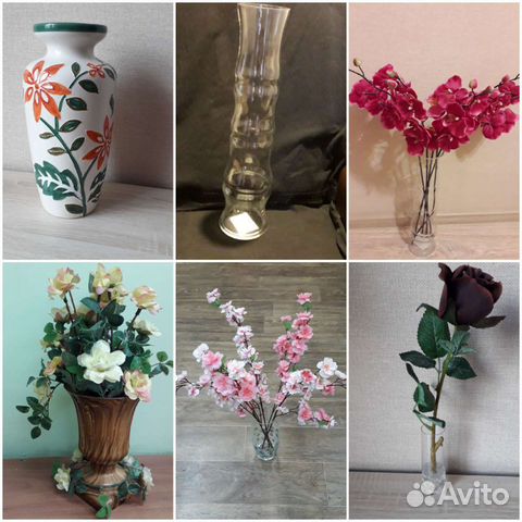 Ветки с цветами искусственные.Вазы для цветов