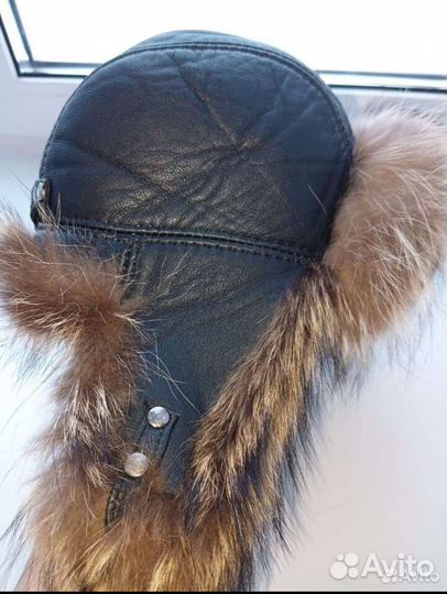 Шапка-ушанкана (натуральная кожа, мех)