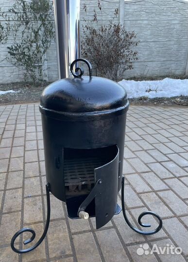 Печь под казан с трубой