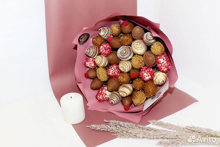 Съедобные букеты Клубника в шоколаде