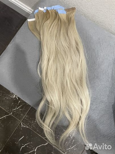 Волосы на лентах блонд 45 см