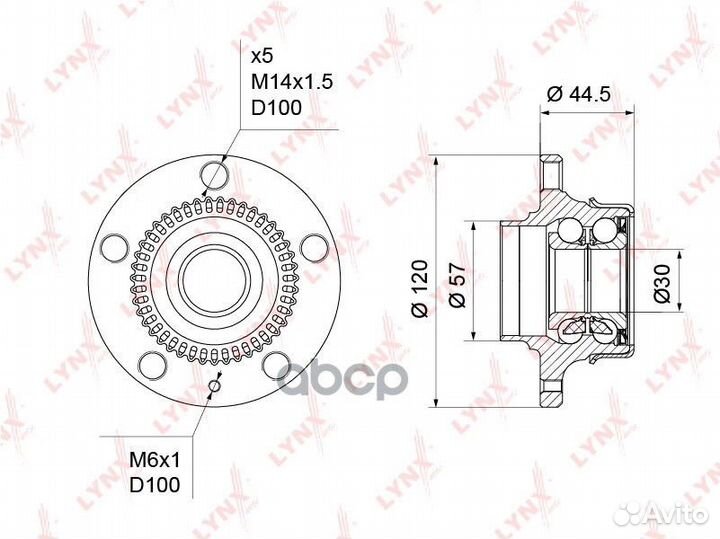 Ступица задняя в сборе с ABS WH-1219 lynxauto