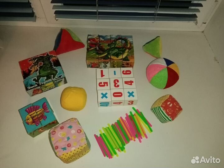 Кубики развивающие, счетные палочки