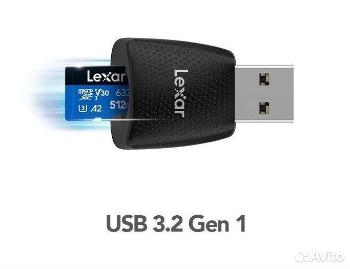 Картридер microSD lexar USB 3,2 170мб/с
