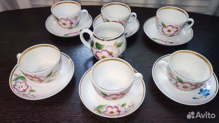 Чайный сервиз неполный яблоневый цвет Песочное