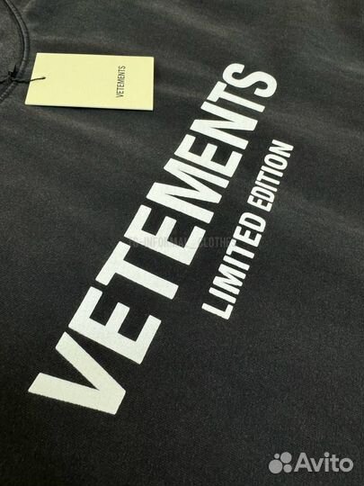 Футболка оверсайз Vetements Limited Edition серая