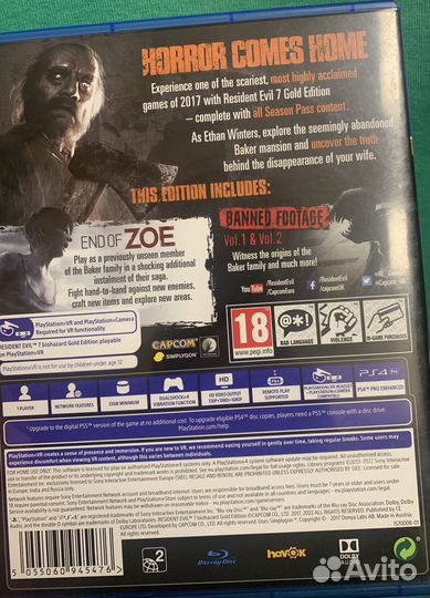 Игра Resident Evil 7: Biohazard gold edition ps4