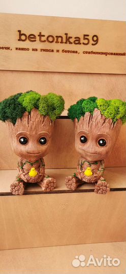 Кашпо Грут Милаш с мхом