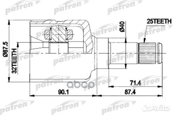 ШРУС внутр лев к-кт 25x40x32 empi 87-9536, chry