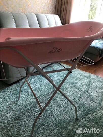 Ванночка для купания с подставкой и горкой