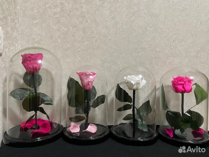 Роза в колбе с подсветкой