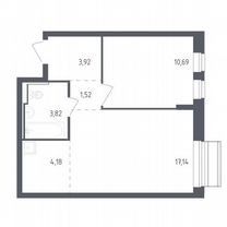 1-к. квартира, 41,3 м², 6/7 эт.