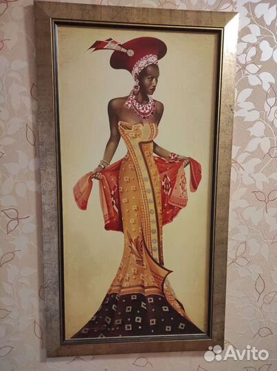 Шикарный постер. Африканка. Для дизайна интерьера