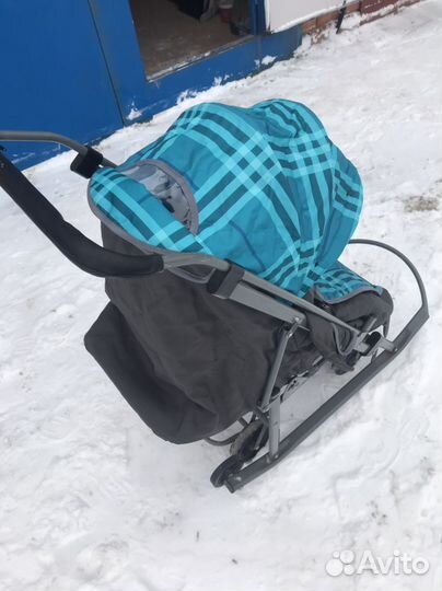 Детские санки коляска на колесах
