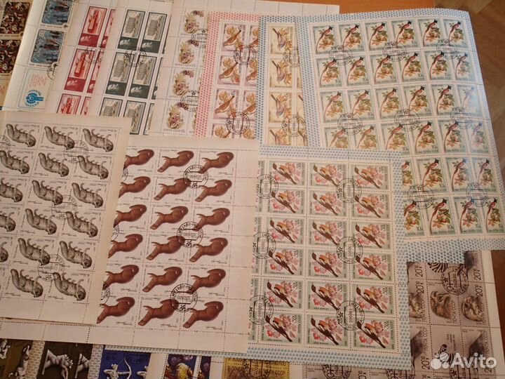 Коллекция гашеных марок в листах СССР 82 шт