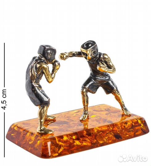 Фигурка Боксеры (латунь, янтарь) A2088192