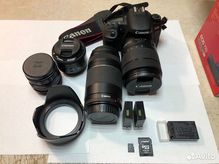 Зеркальный фотоаппарат Canon + набор объективов